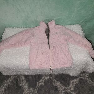 North face reversible puffer and fur jacket